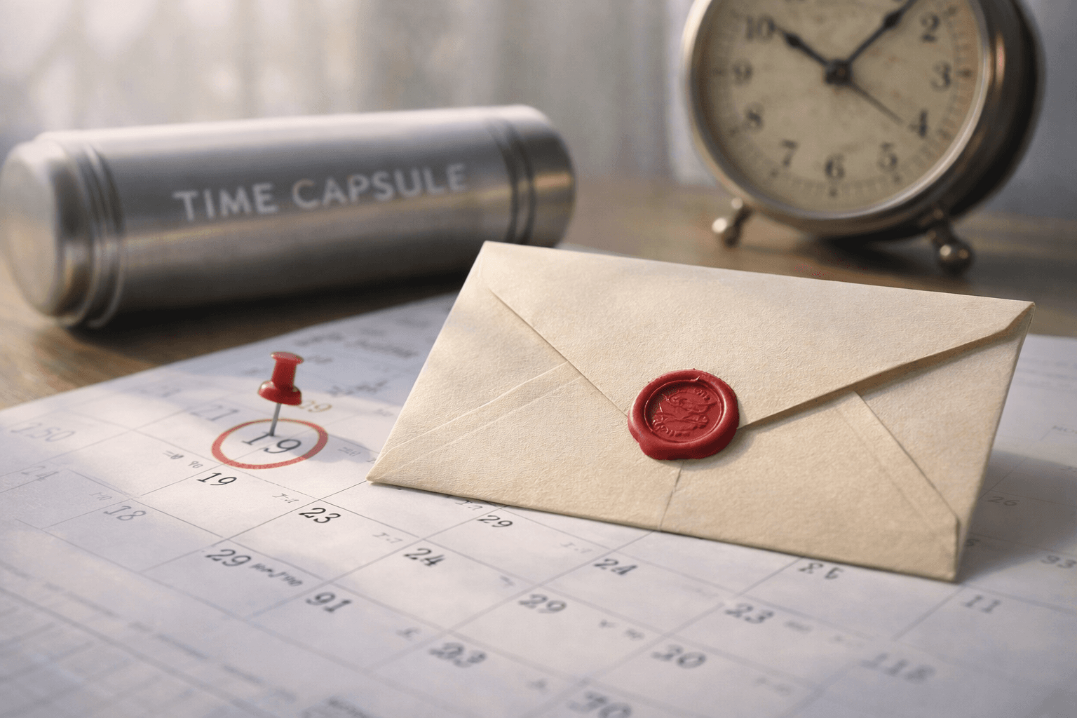 A message prepared in advance for the right future moment